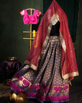 Royal Blue Kanjivaram Silk  Lehenga Set